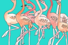 9 Nine Flamingos Prancing (Prancing Pink Party)